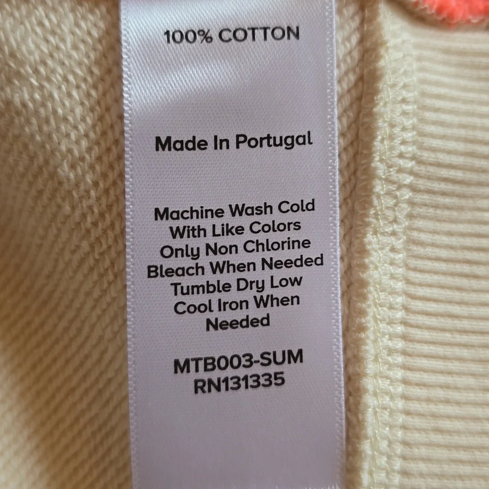 Evereve, Coral & Cream Colorblock Sweatshirt, Drop Shoulders, EUC, Women's S - Picture 12 of 12